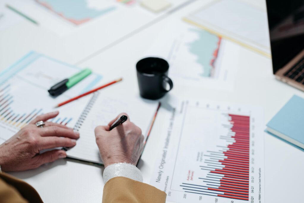 Analyzing revenue and performance data to improve sustainable business growth