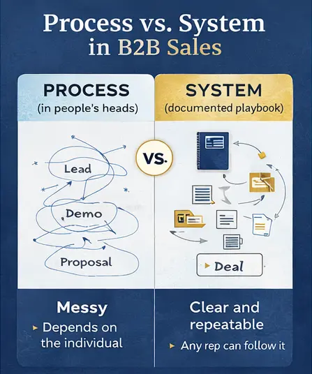 comparing-B2B-sales process-vs-documented-sales-system-playbook